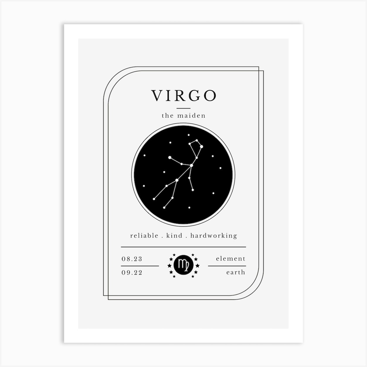 Virgo Zodiac Sign Art Print by Jande Summer - Fy