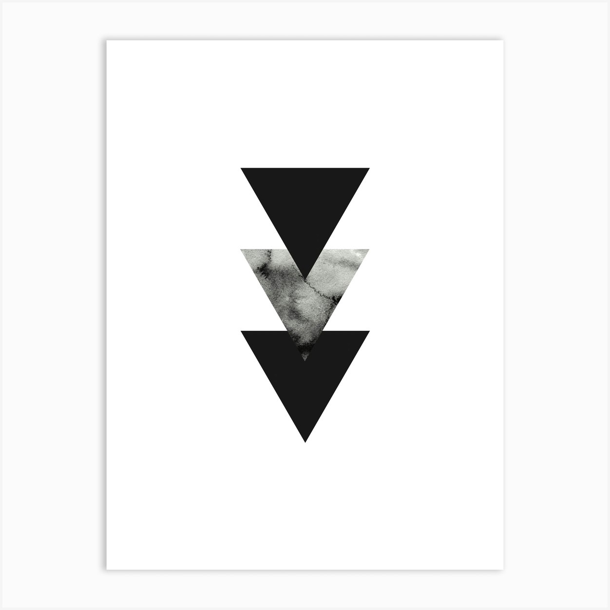 Abstract Triangles One Art Print by The Crayon Studio - Fy