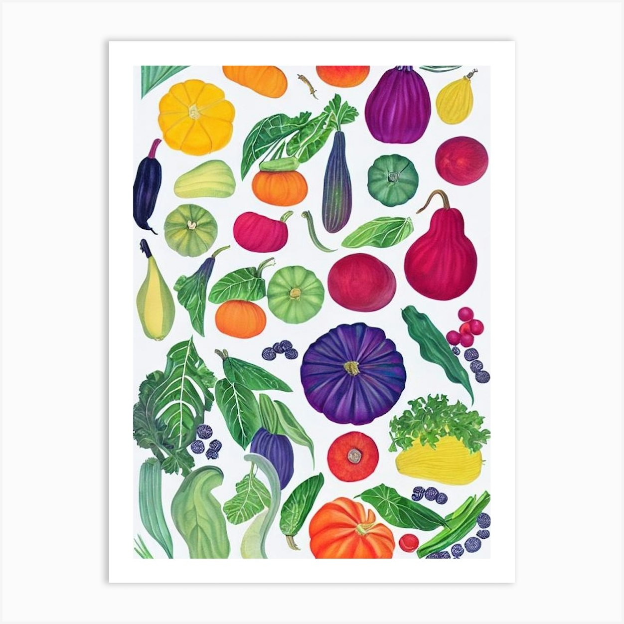 Hubbard Squash Marker vegetable Art Print by Palette and Plate - Fy