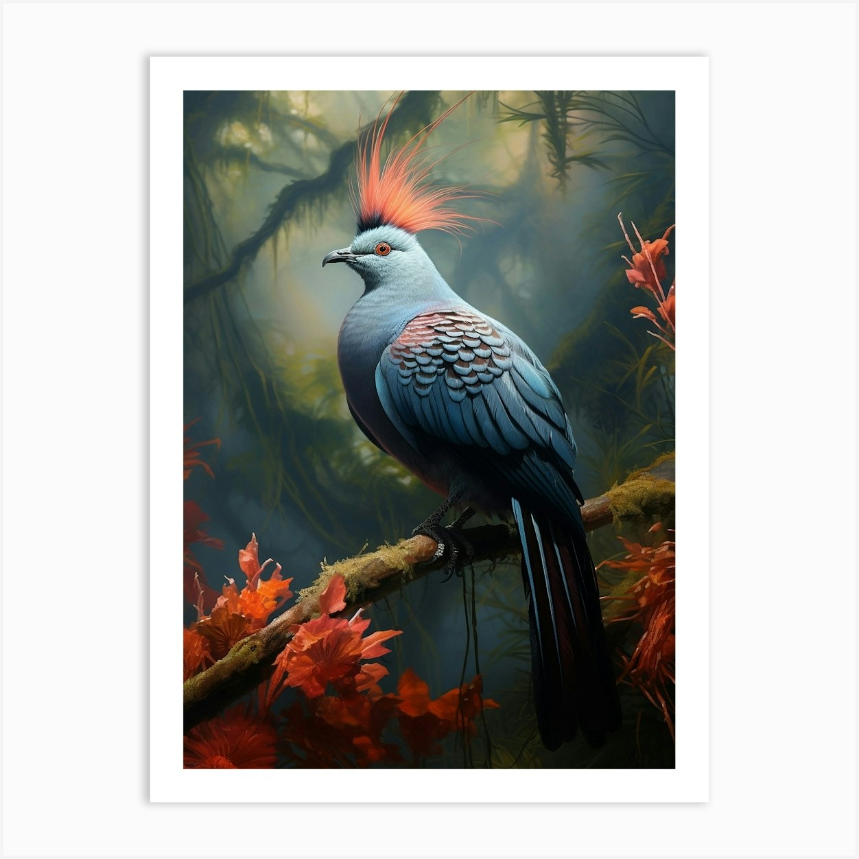 Pigeon Serenade: Jungle Bird Poster Art Print by Art Print Studio - Fy