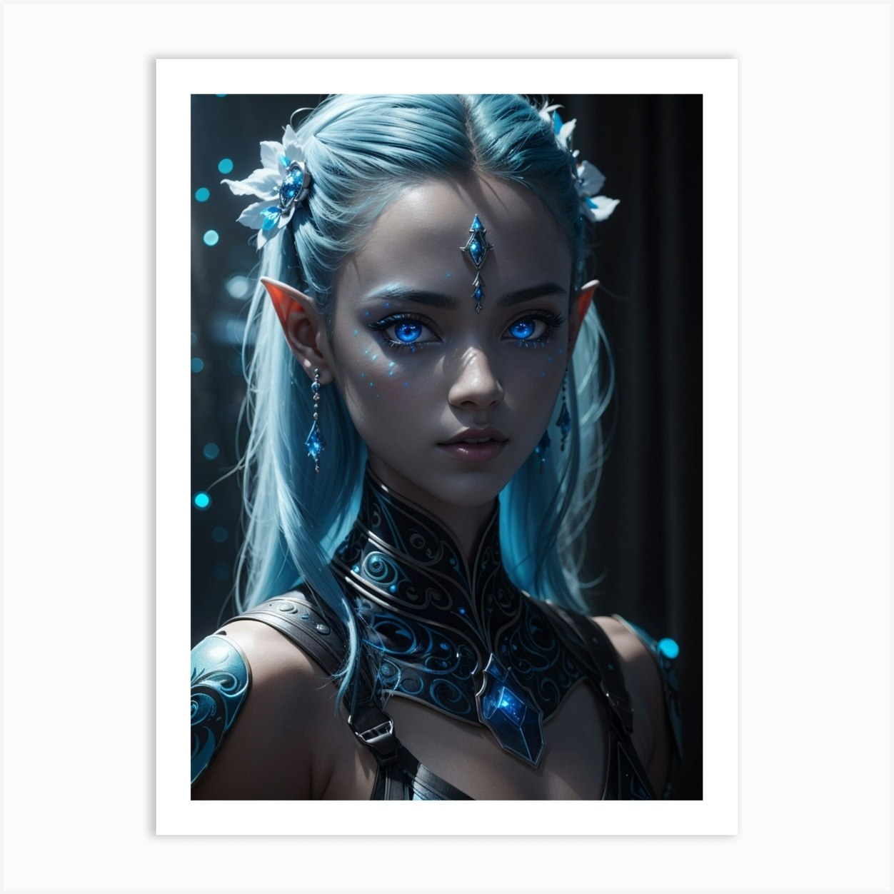 Blue Elf Art Print by ArtDecors - Fy