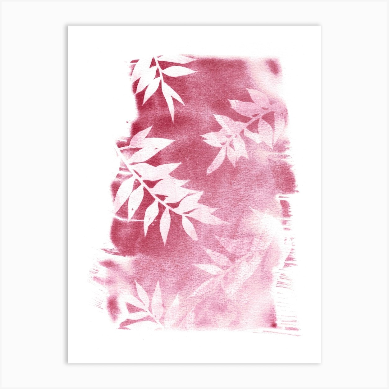 Faded Pink Leaves Art Print by Lies Maekt Fy
