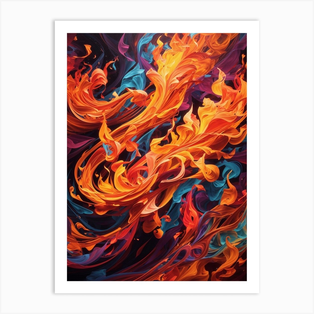 Abstract Fire Painting Art Print by Vitalka Fy