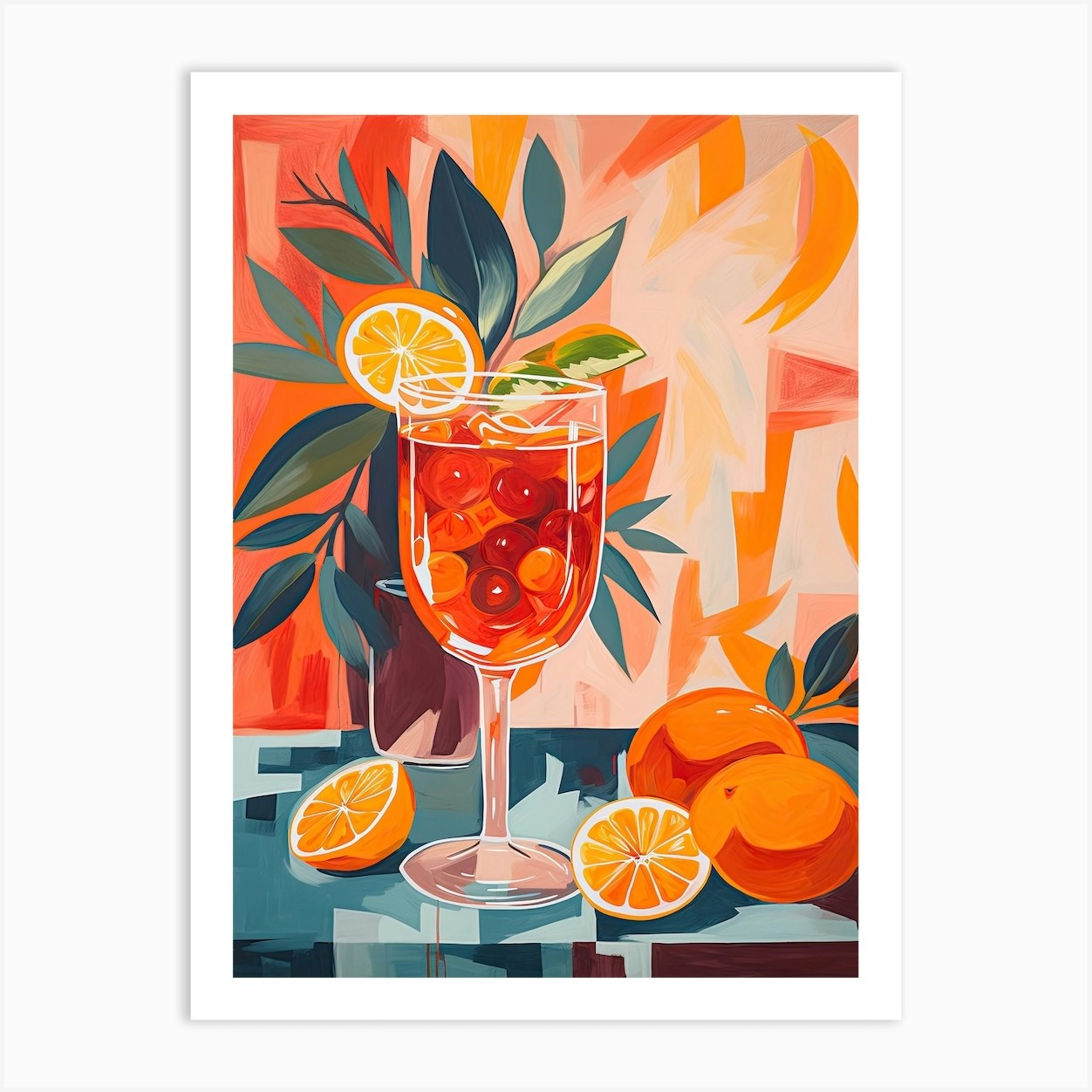 Aperol Spritz Fauvist Painting 4 Art Print By Artful Mixology - Fy