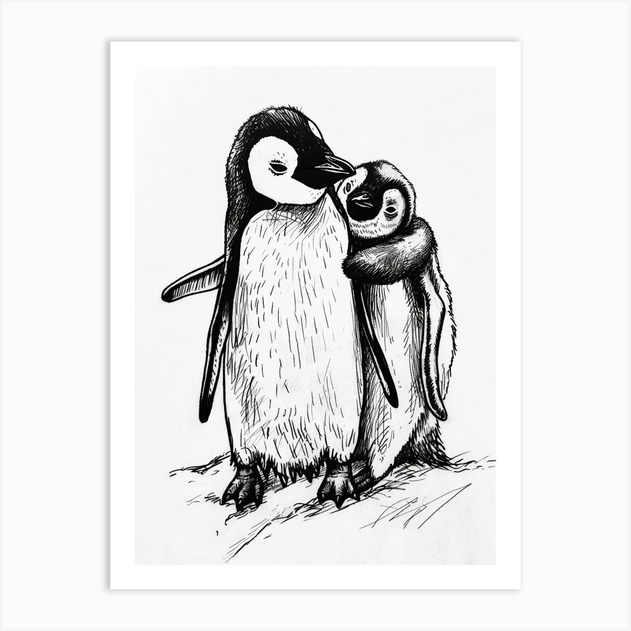 Emperor Penguin Huddling For Warmth 2 Art Print by Energy of the Sea - Fy