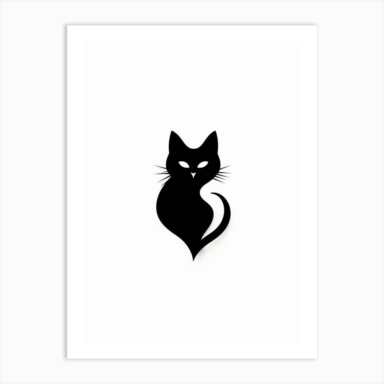 Simple Cat Heart Art Print by Essence Lines - Fy