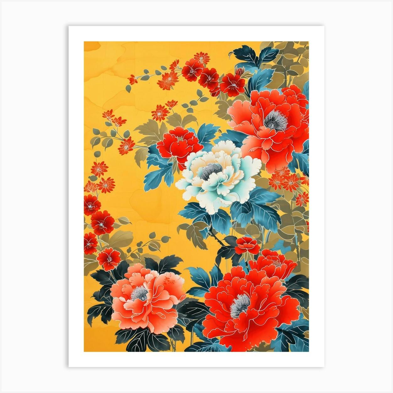 Great Japan Hokusai Japanese Floral 20 Art Print by Botanic