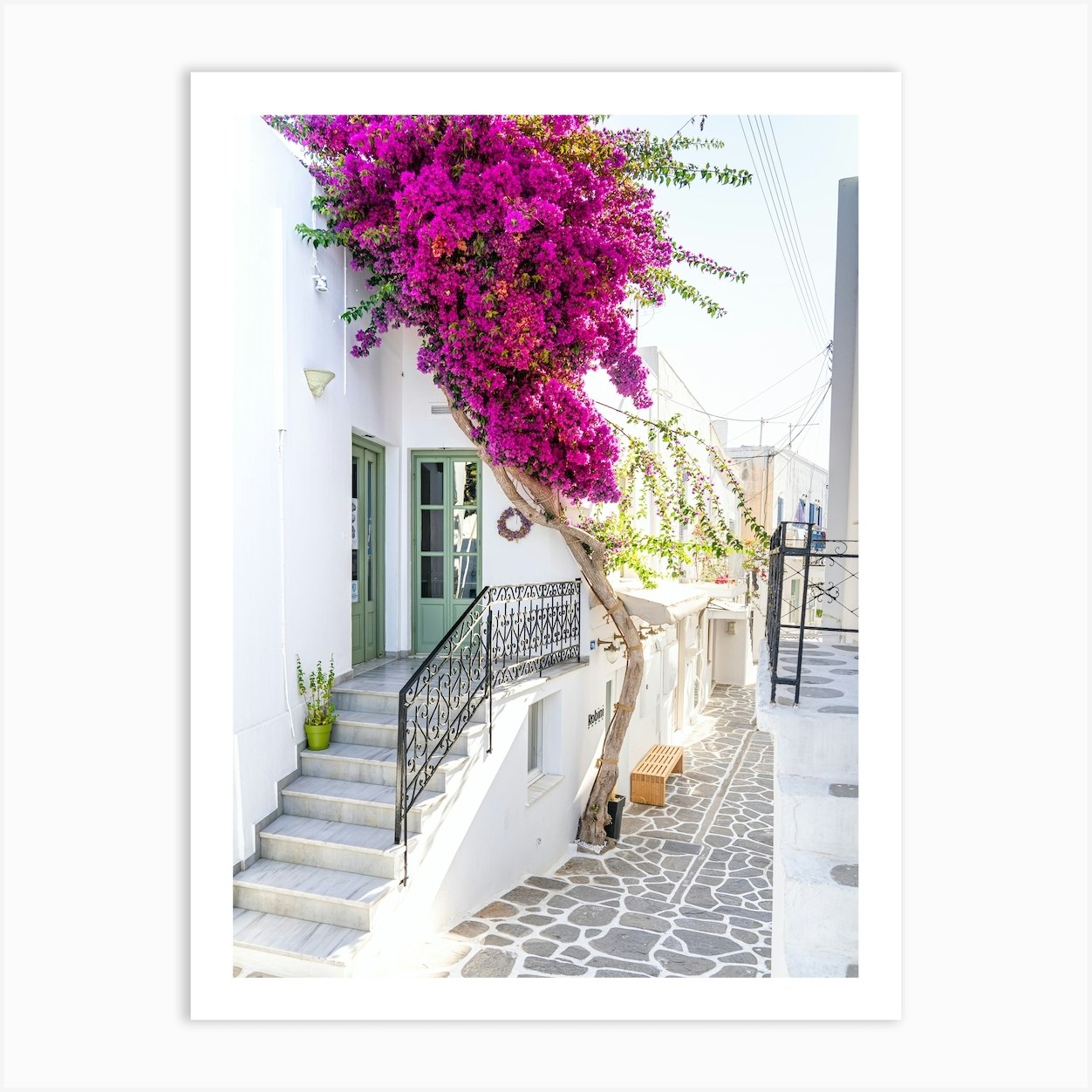 Bougainvillea In Paros Art Print by Natasha Riha Photography - Fy