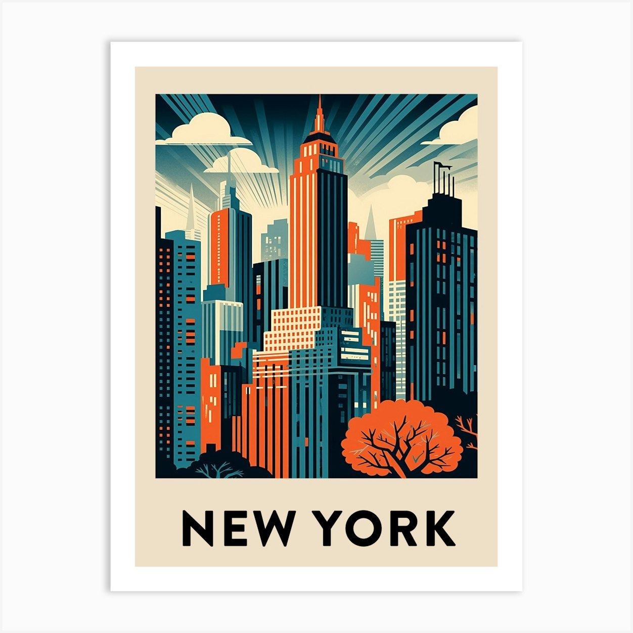 New York Vintage Travel Poster Art Print by Travel Poster Collection - Fy