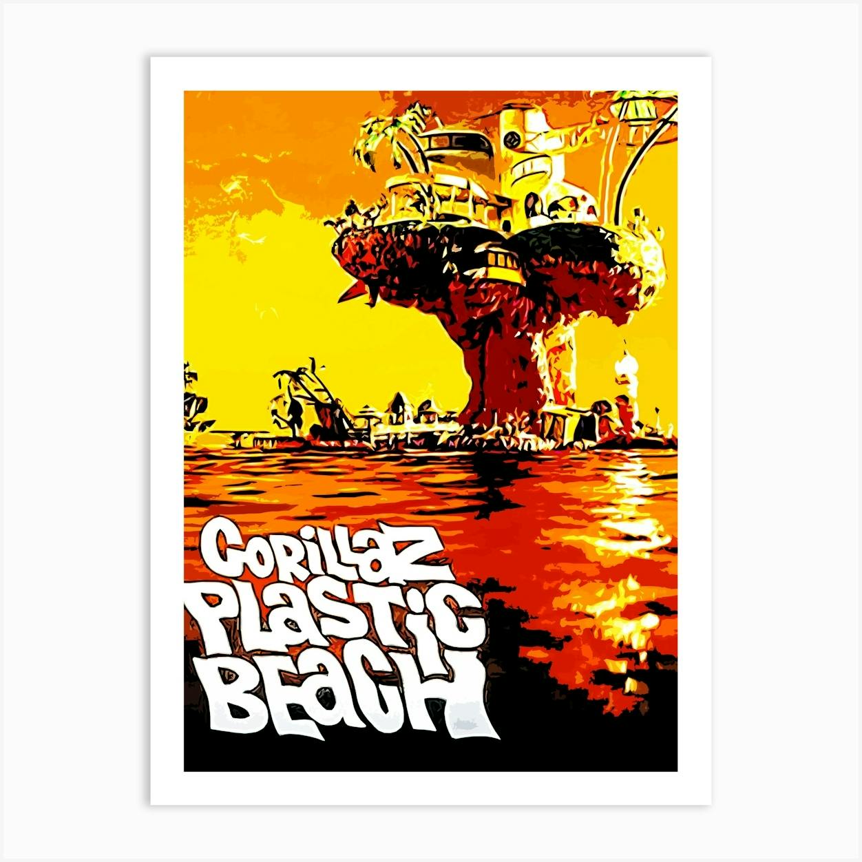 Plastic Beach gorillaz music band Art Print