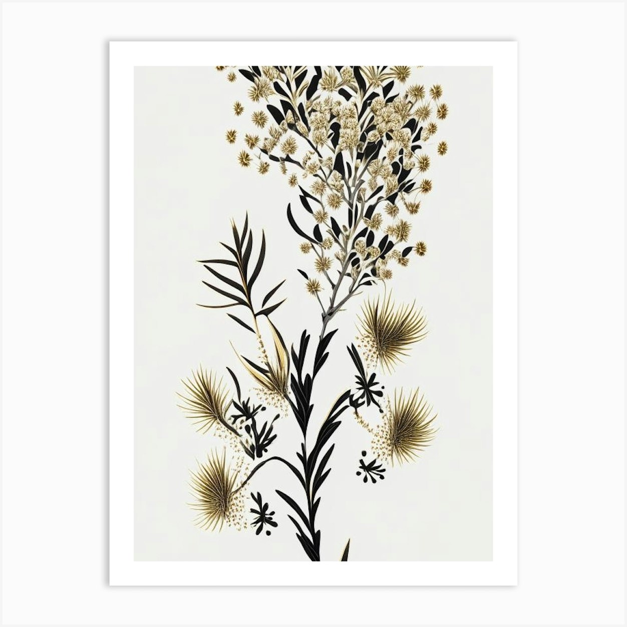 Joshua Tree Pattern Gold And Black (5) Art Print by Arboreal ...