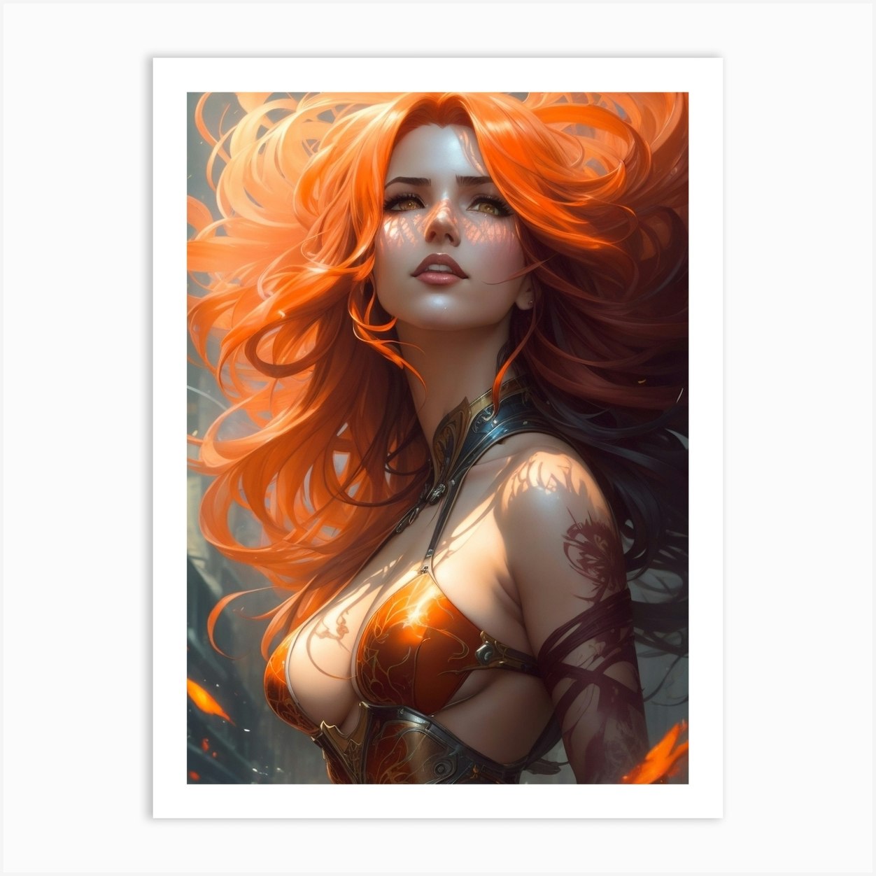 Sexy Red Haired Girl 5 Art Print By Nebuchadnezzar Fy 