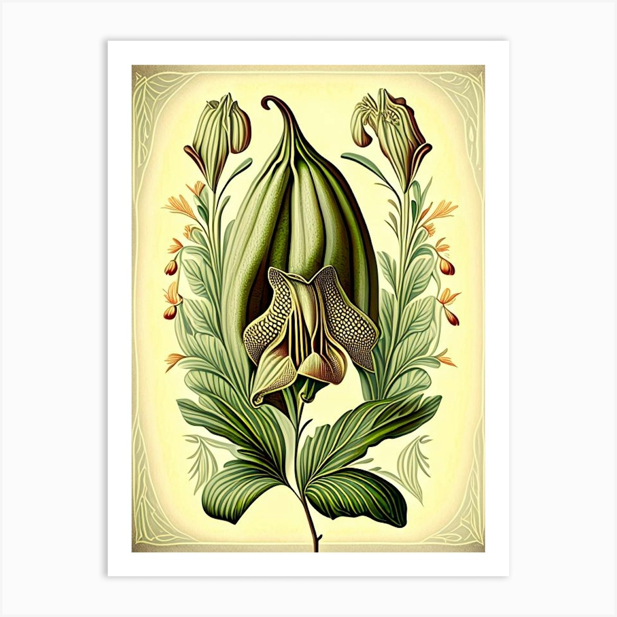 Cardamom Herb Vintage Botanical Art Print By Herbaceous Hues Fy