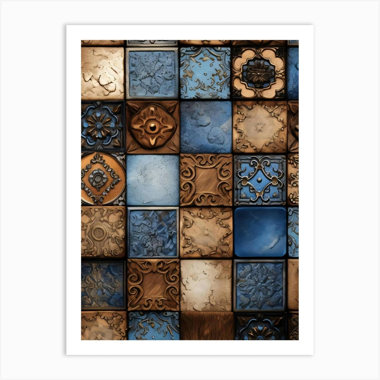 Tile Mosaic Art Print by KWY09 Fy