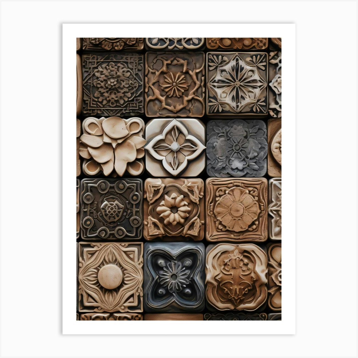 Decorative Tiles Art Print by KWY09 Fy