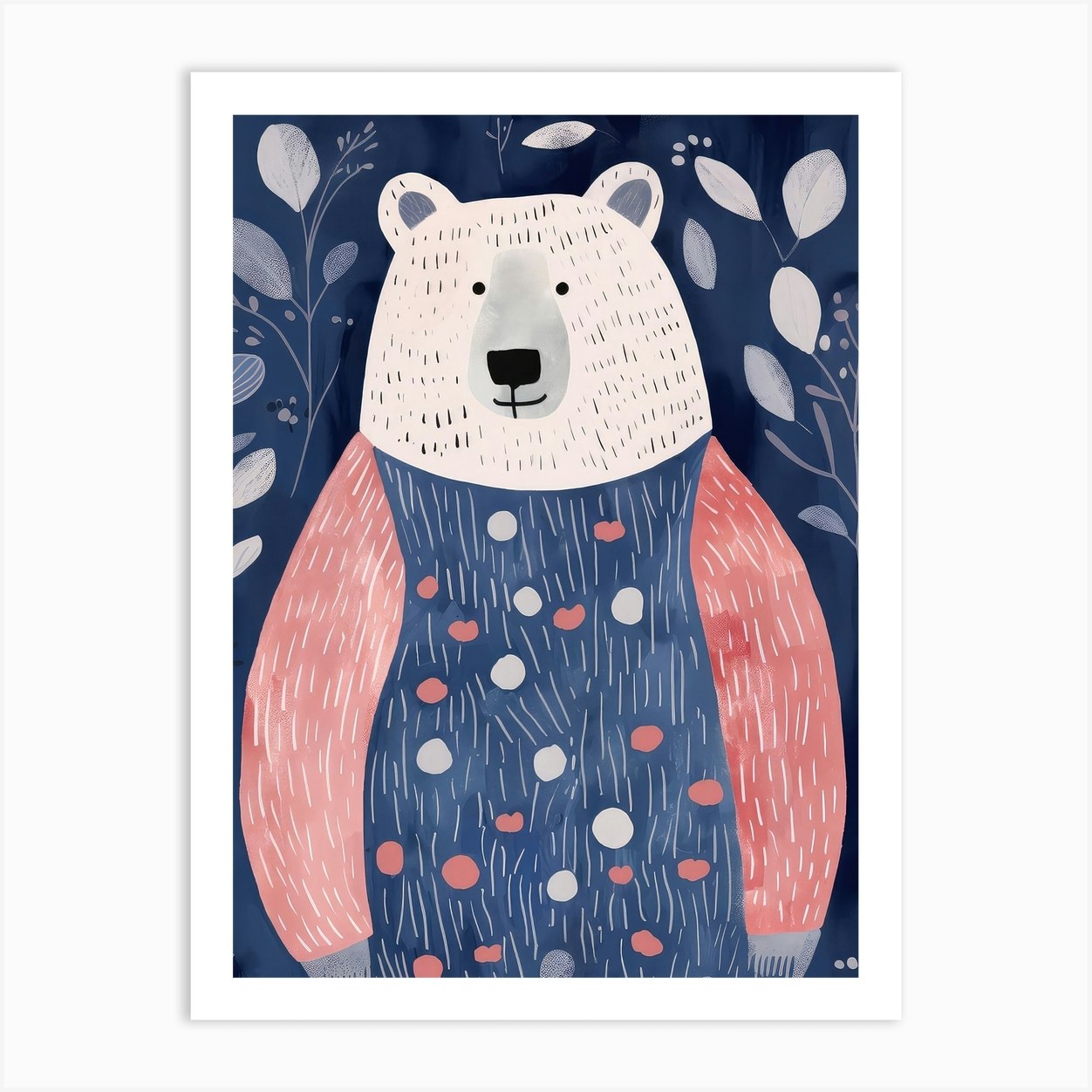 Playful Illustration Of Grizzly Bear For Kids Room 1 Art Print by ...