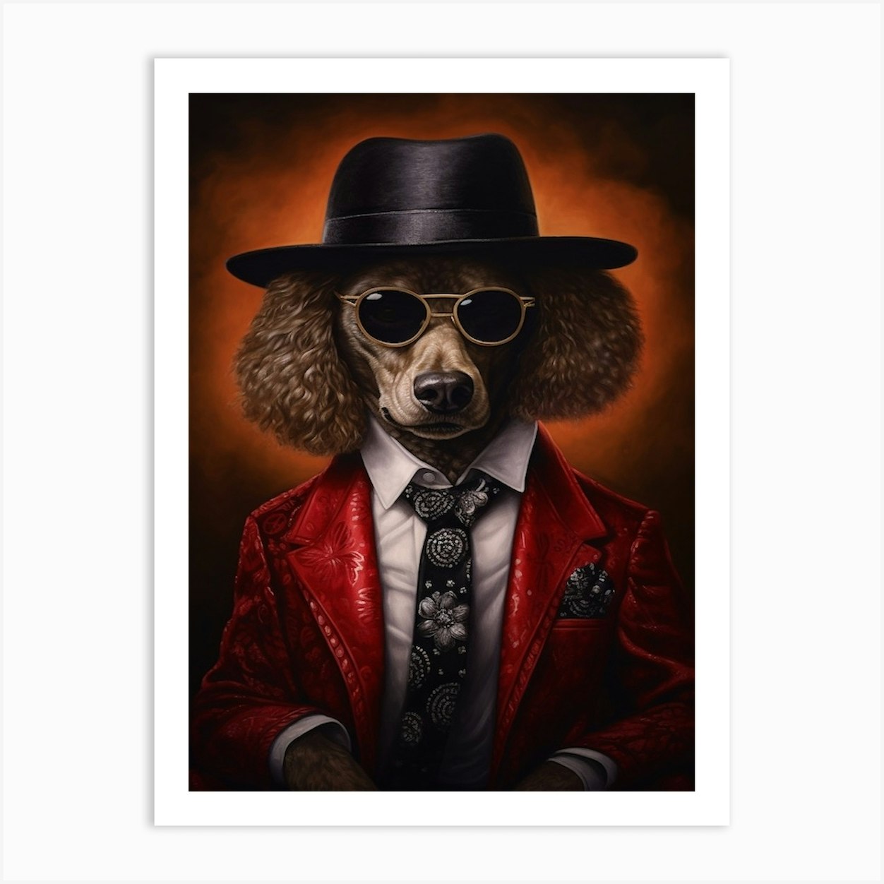 Gangster Dog Poodle 2 Art Print by Woof and Whiskers - Fy