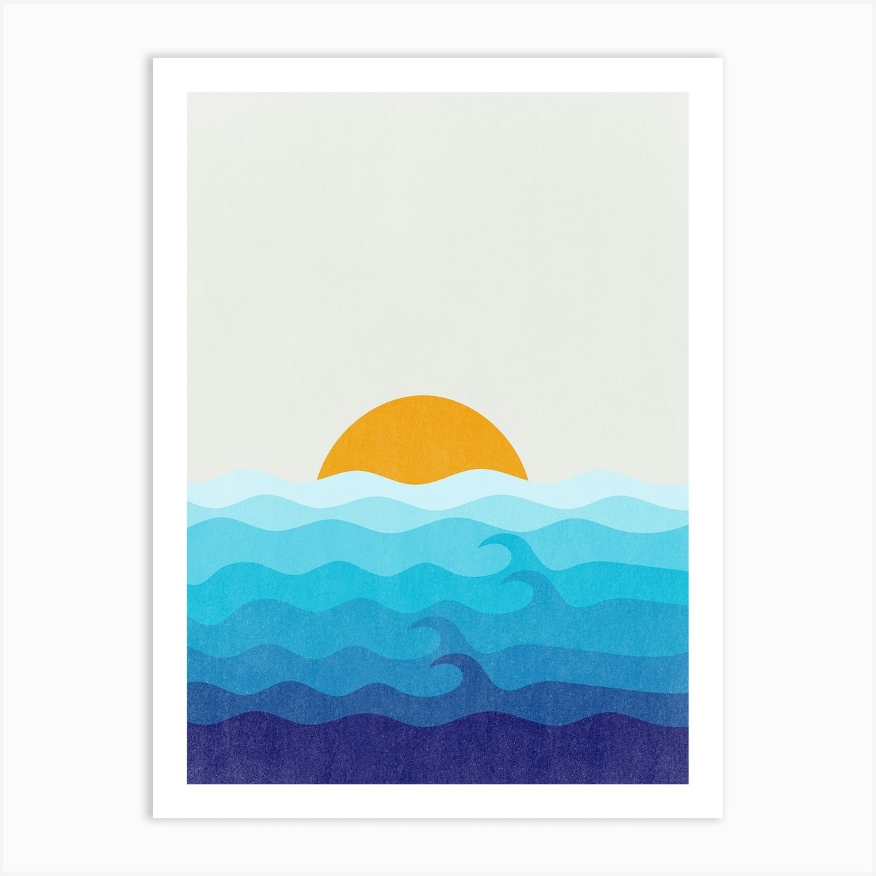 Sunrise In The Ocean Art Print by Lady Humaira - Fy