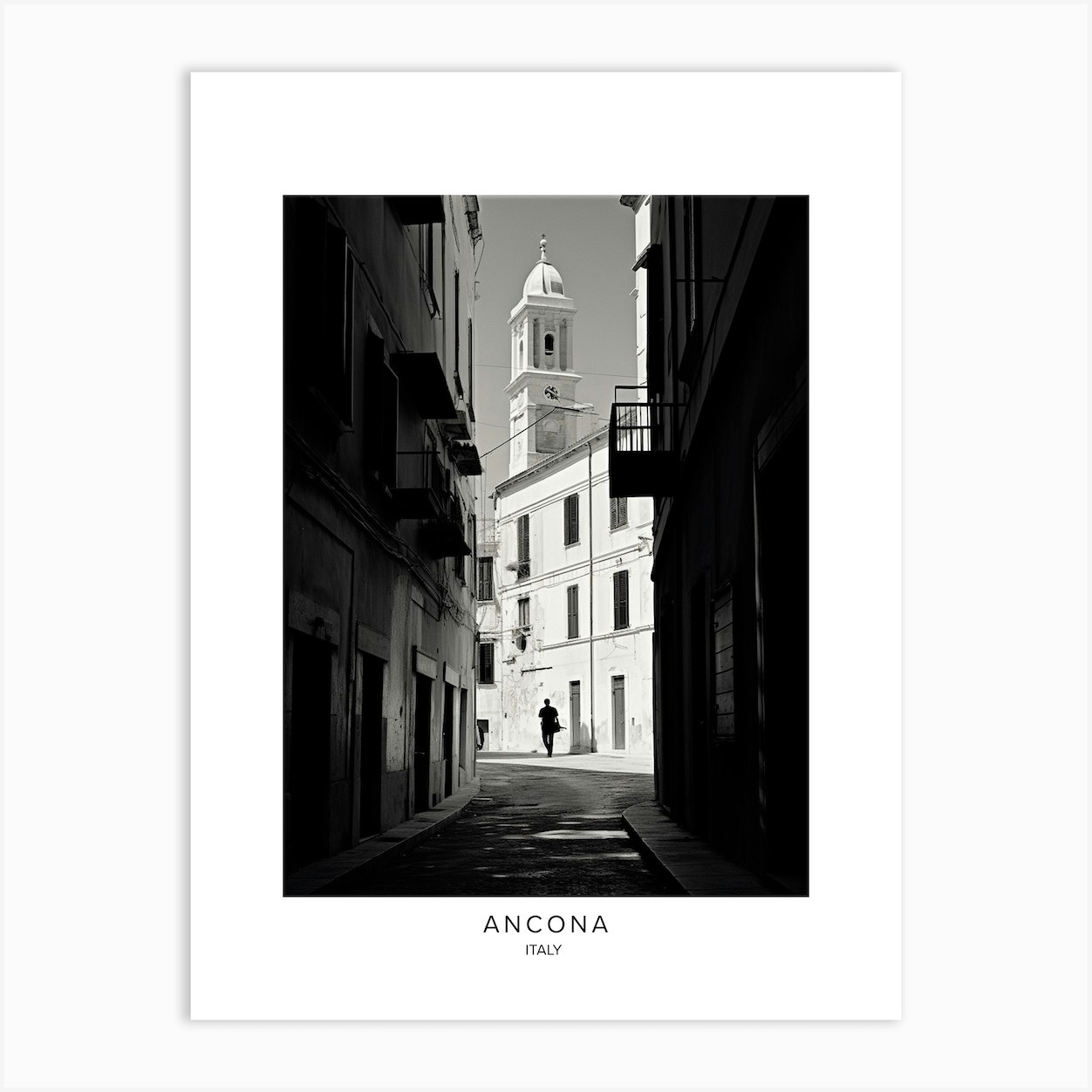 Poster Of Ancona Italy Black And White Analogue Photography 3 Art