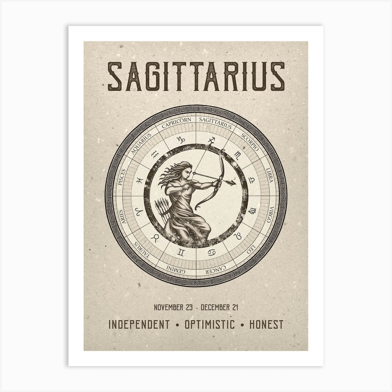 Sagittarius Zodiac Sign Art Print By Helena Fy 2342