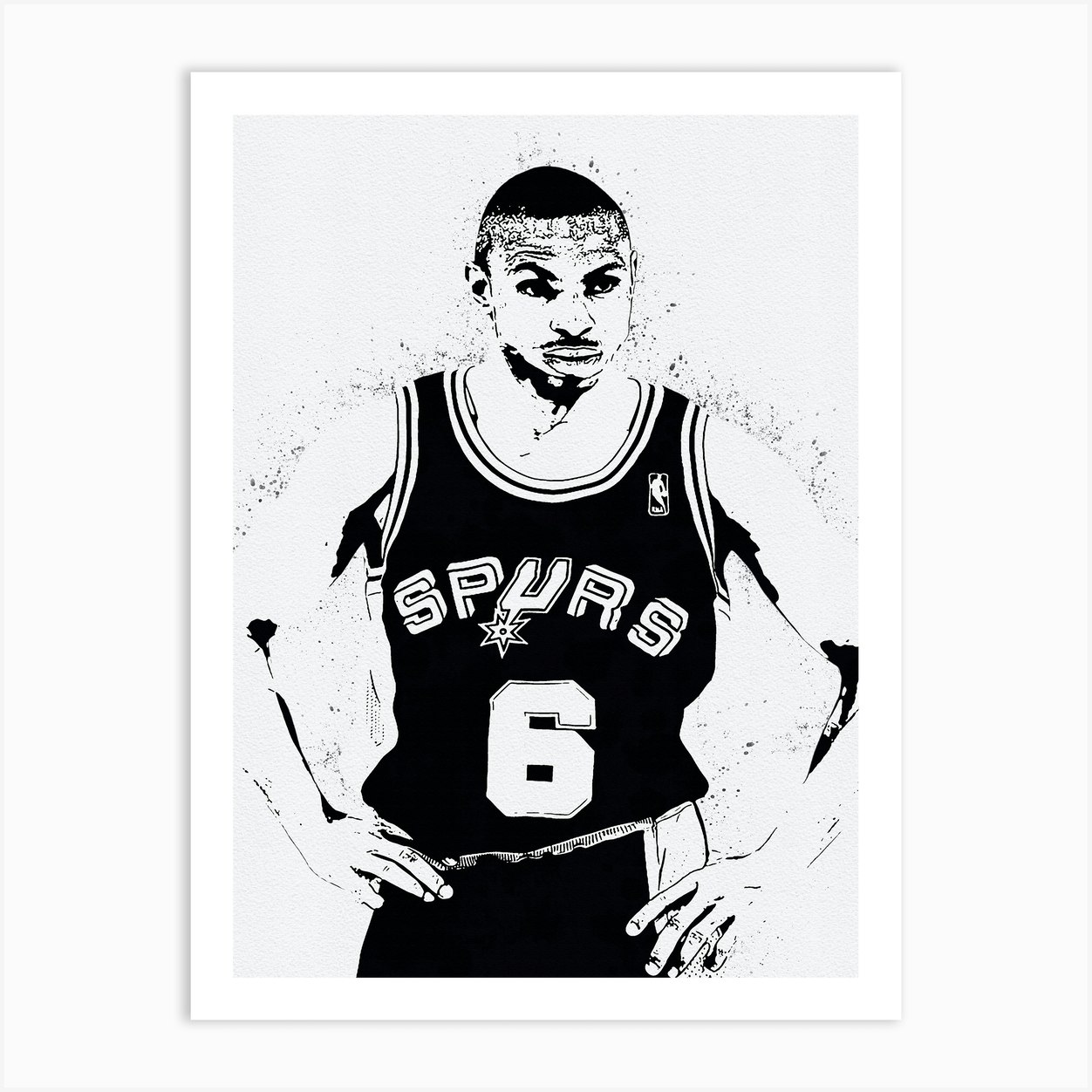 Avery Johnson San Antonio Spurs Art Print by DoubleT Fy