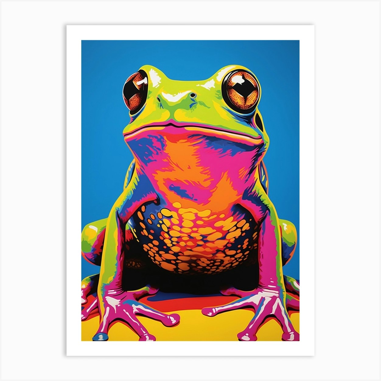 Colourful Vivid Pop Art Frog 3 Art Print By Popart Pals - Fy