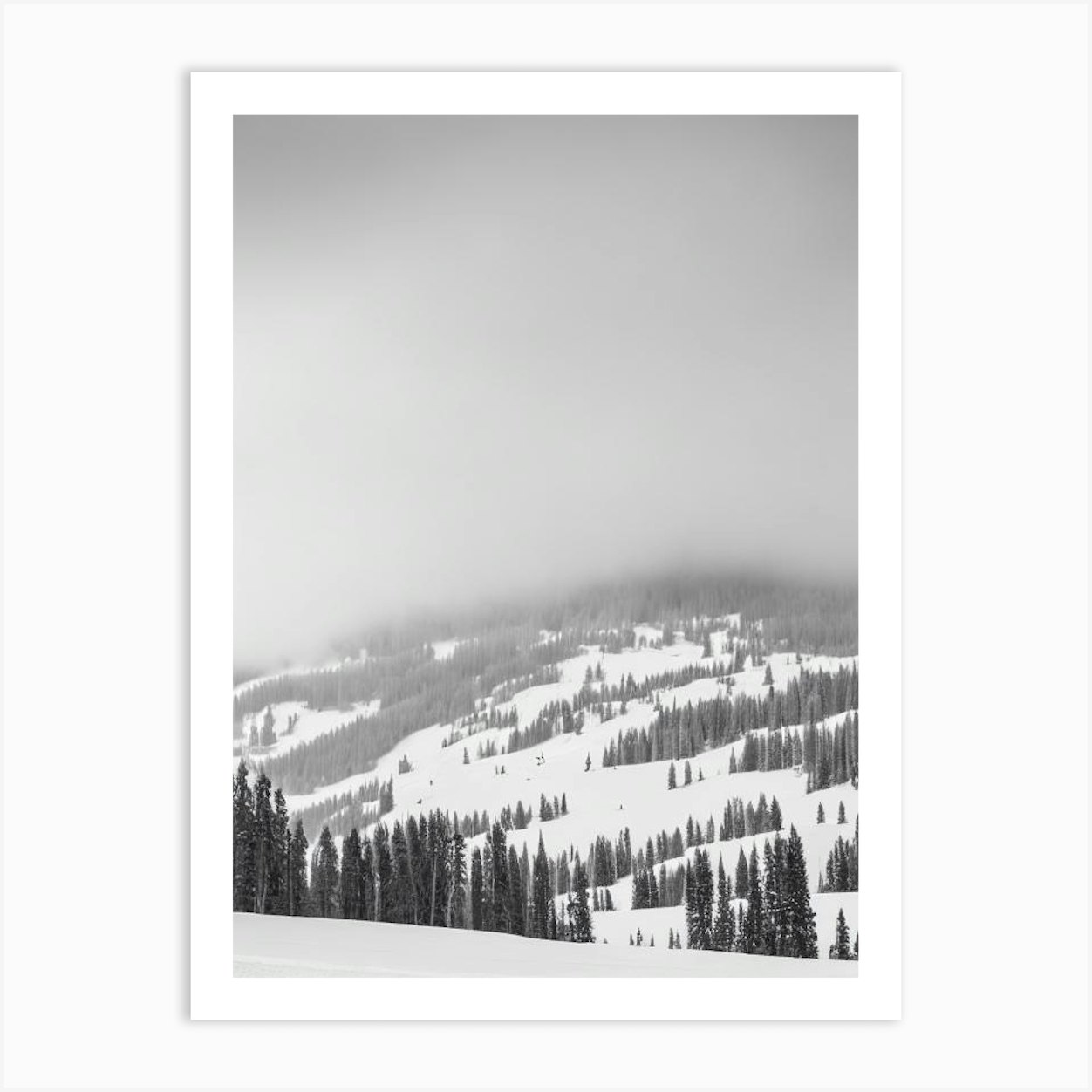 Keystone, Usa Black And White Skiing Poster Art Print by Piste Posters - Fy