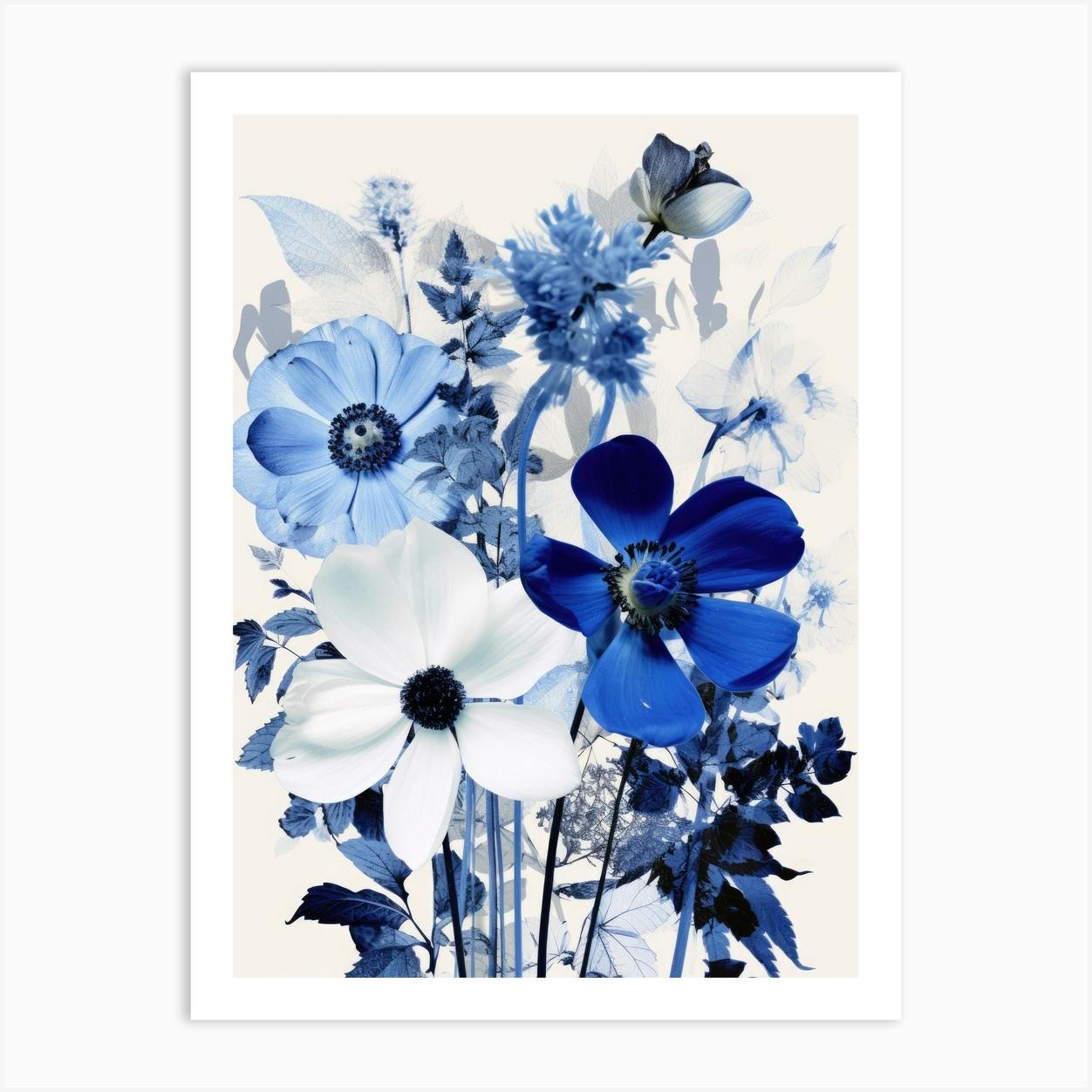 Blue Anemones, Original Alcohol Ink Painting, Floral Art, Blue Florals, Abstract Art, Abstract Painting, Blue online Abstract Art, Botanical Art