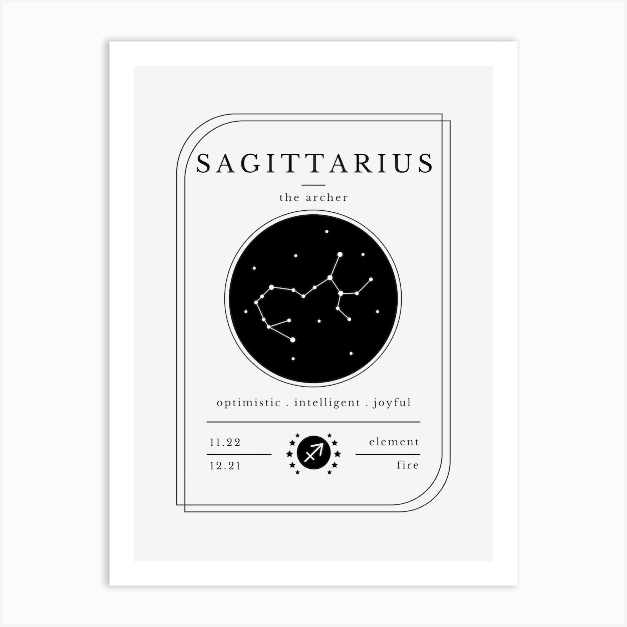 Sagittarius Zodiac Sign Art Print By Jande Summer Fy 2773