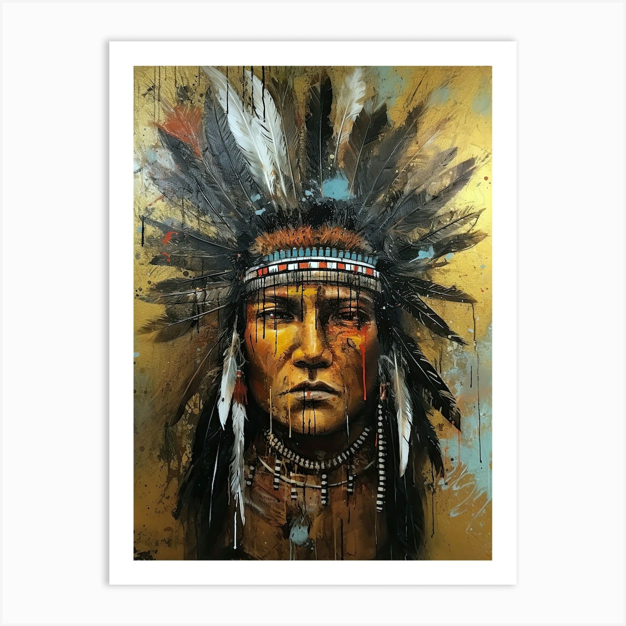 Portraits of Native American Spirit Art Print by Art-Syndicate - Fy