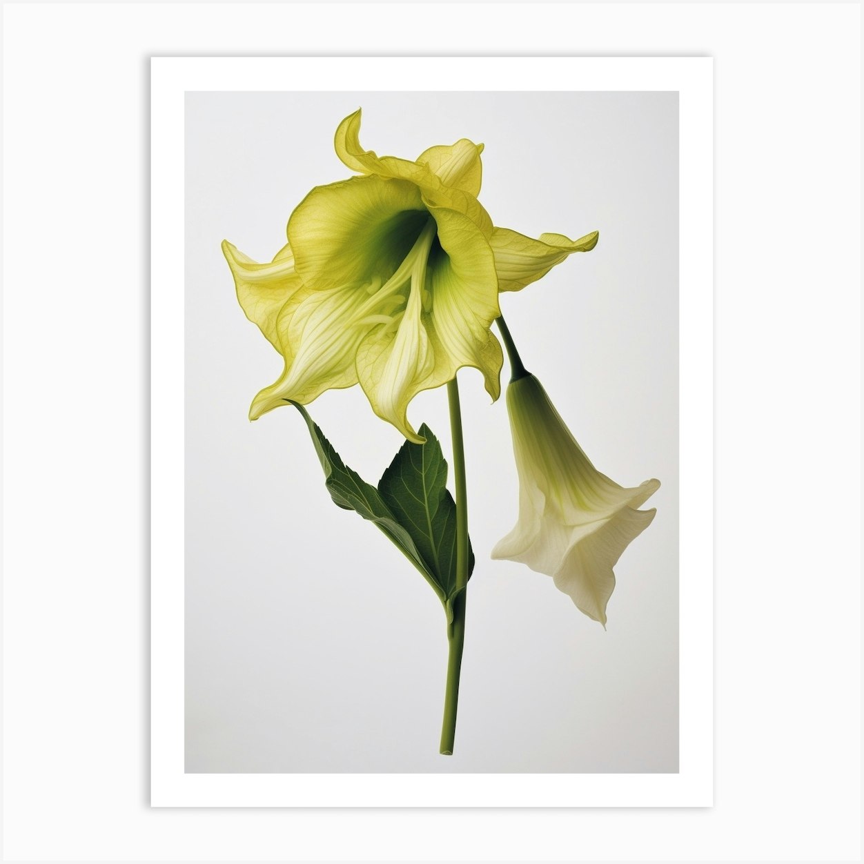Pressed Wildflower Botanical Art Large Flowered Bellwort Art Print by