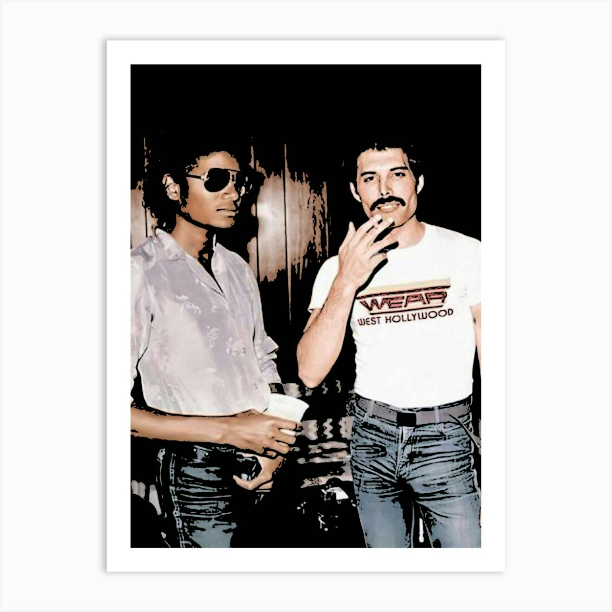 Freddie Mercury queen and Michael Jackson 1 Art Print by