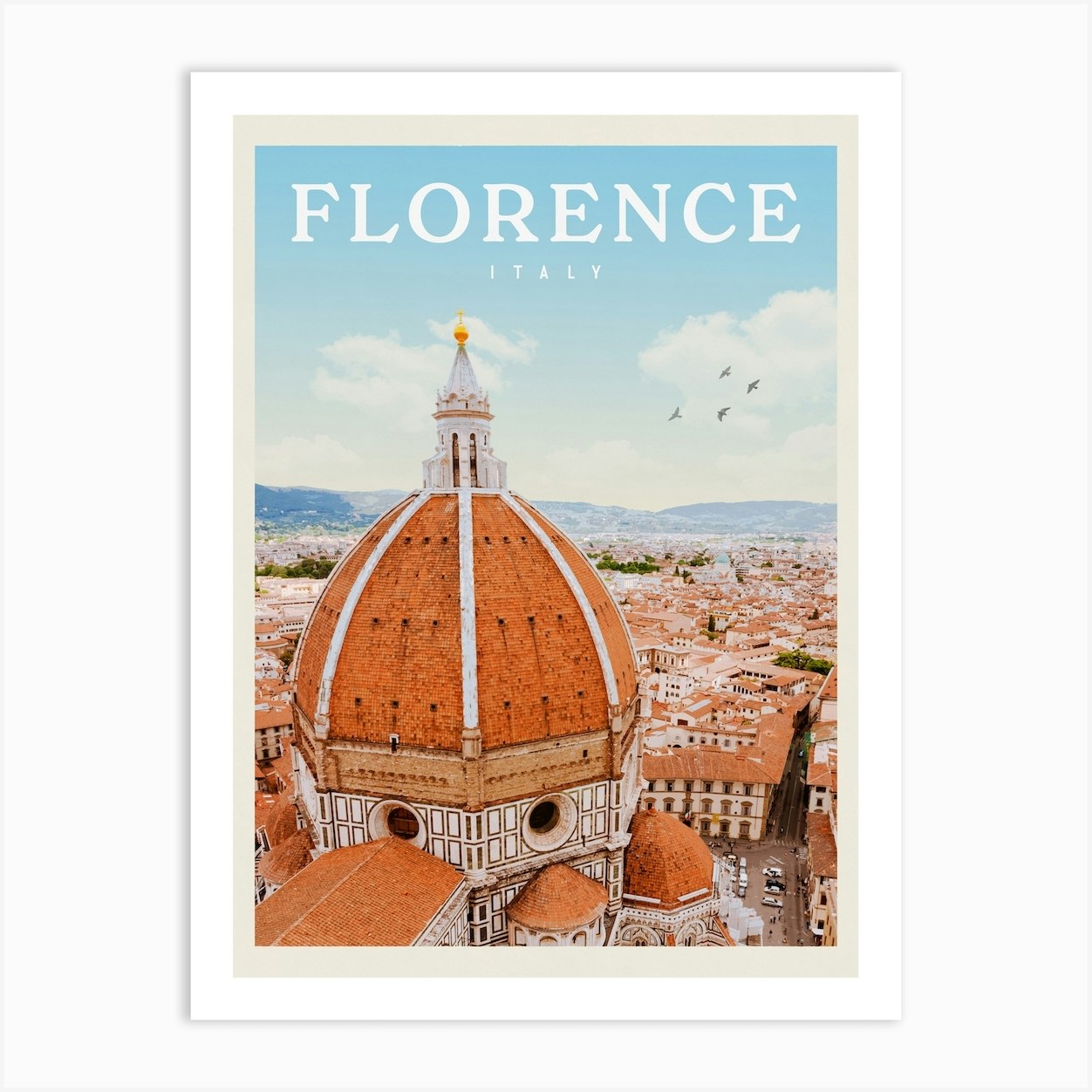 Florence Italy Travel Poster 2 Art Print by Vintaprints - Fy