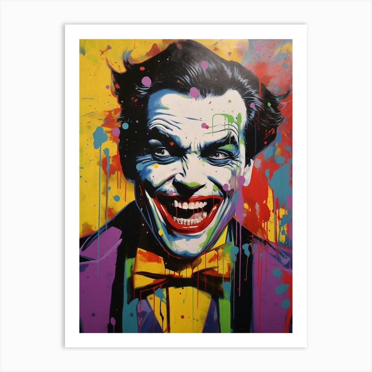 The Joker Pop Art Style 6 Art Print by Print Cult - Fy
