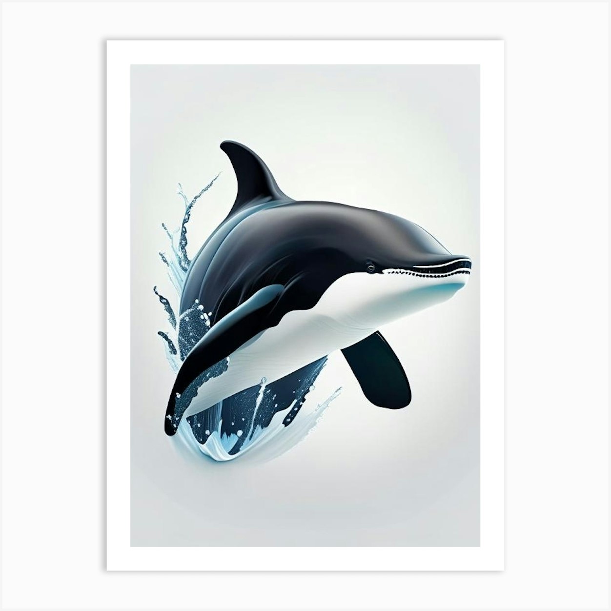 Orca Digital Illustration Art Print by Energy of the Sea - Fy