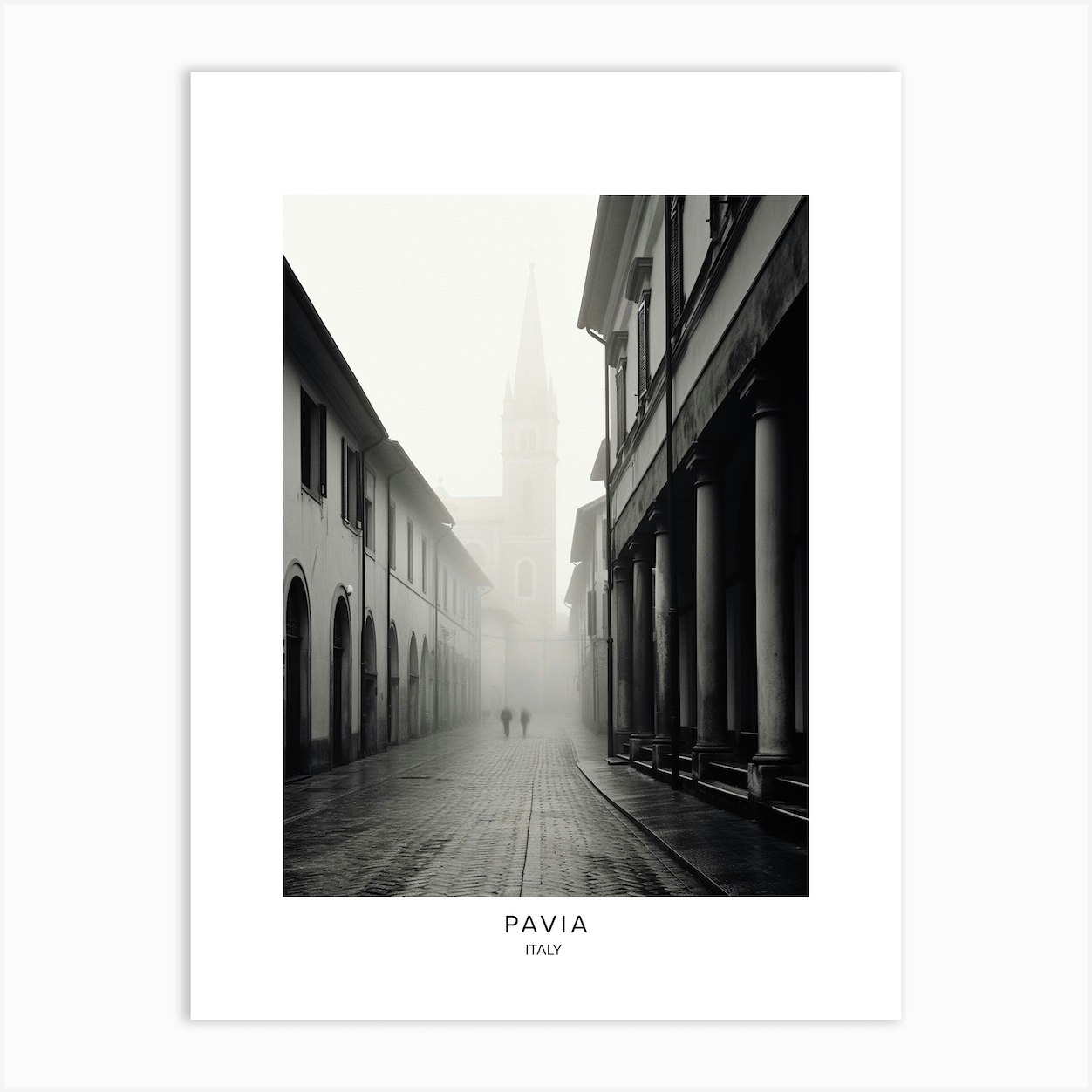 Poster Of Pavia Italy Black And White Analogue Photography 3 Art