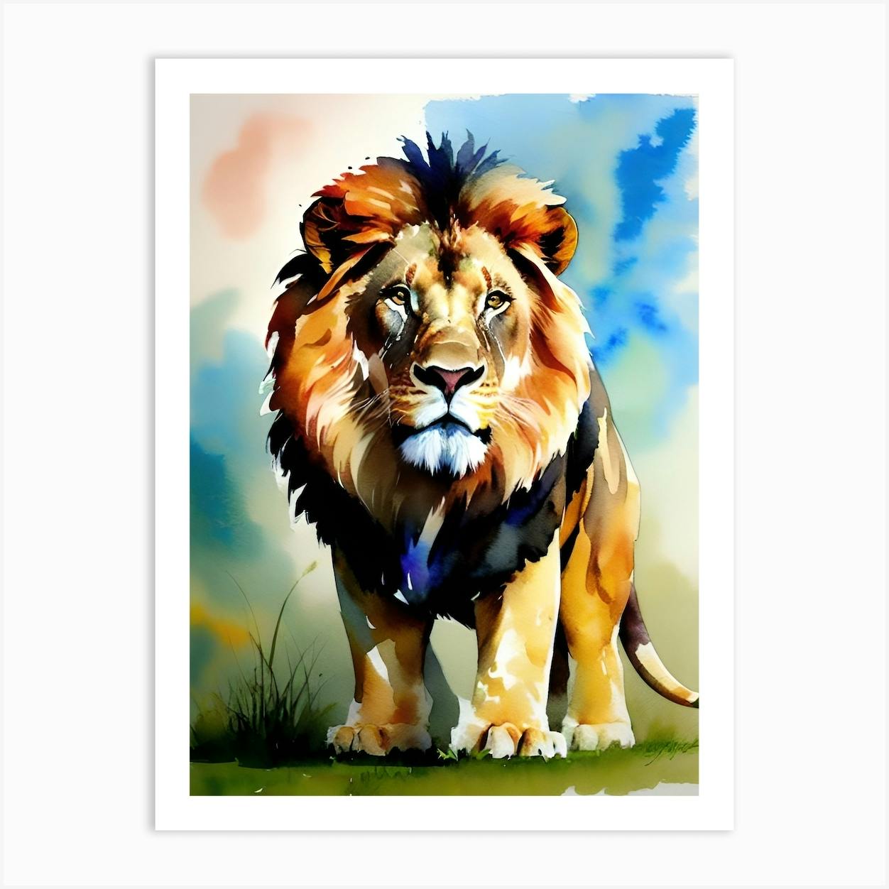 Lion painting on sale