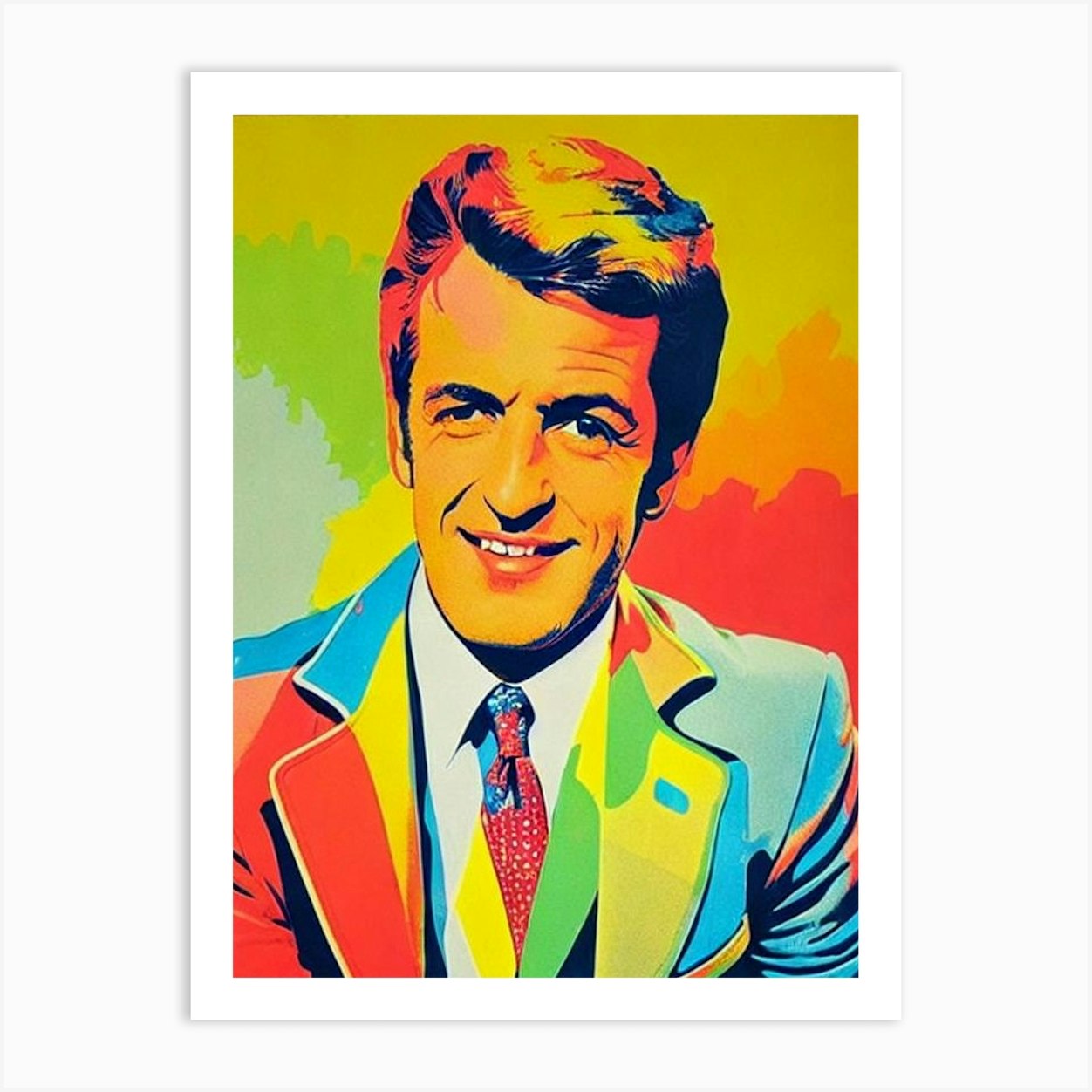 Jean Paul Belmondo Colourful Pop Movies Art Movies Art Print by Lights ...