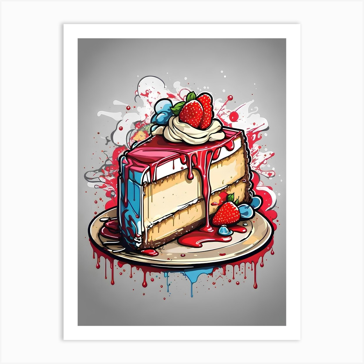 Ice Cream Cake Vector Illustration 1 Art Print By Ishwar Creation Fy 