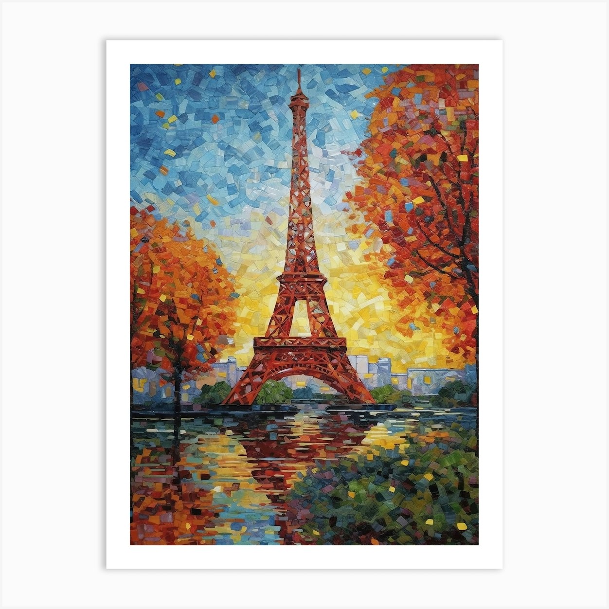 Eiffel Tower Paris France Paul Signac Style 1 Art Print by Fusion ...