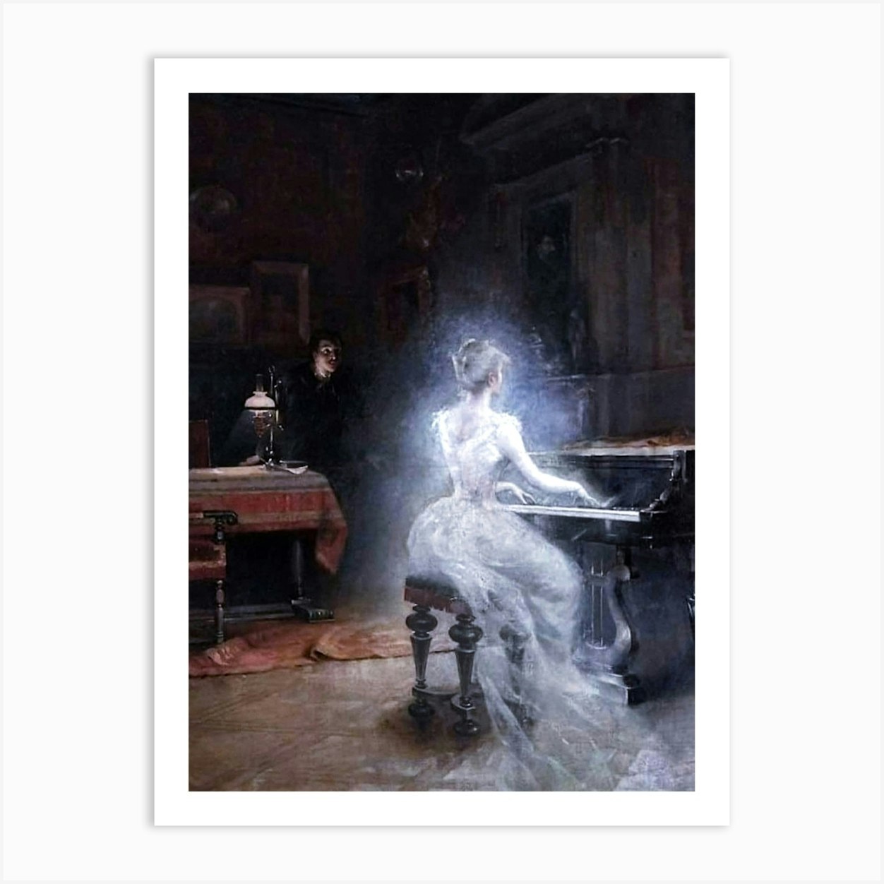 Spirit at the Piano 1885 by George Roux - A Ghostly Apparition ...