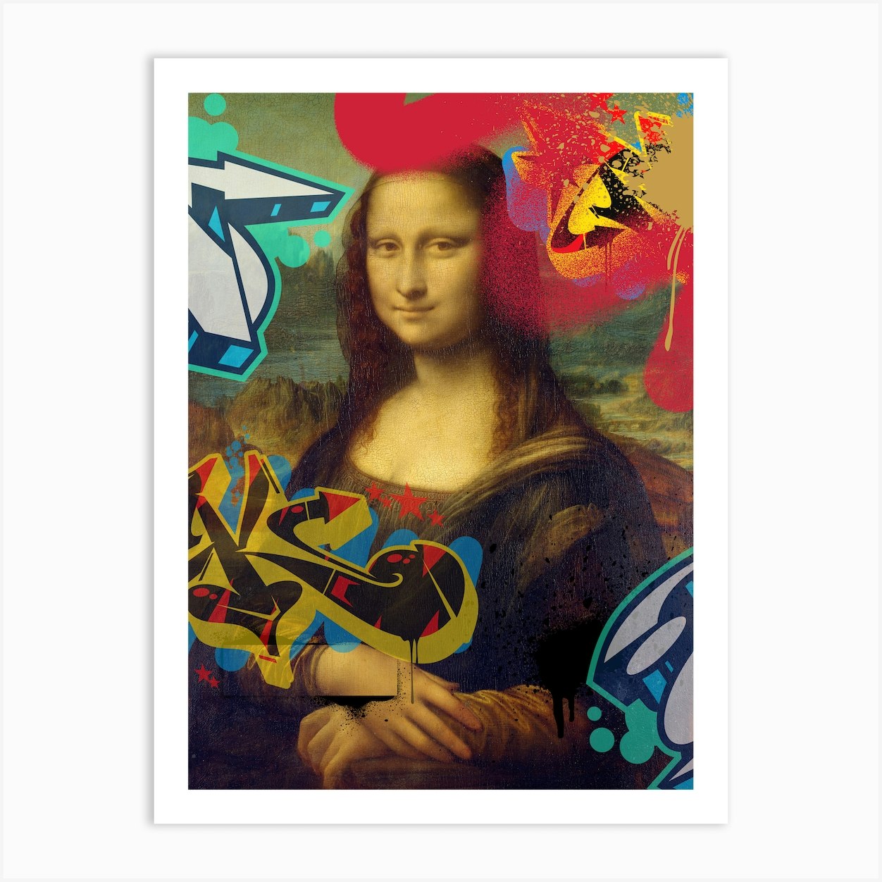 Mona Lisa graffiti Art Print by edsonramosart - Fy