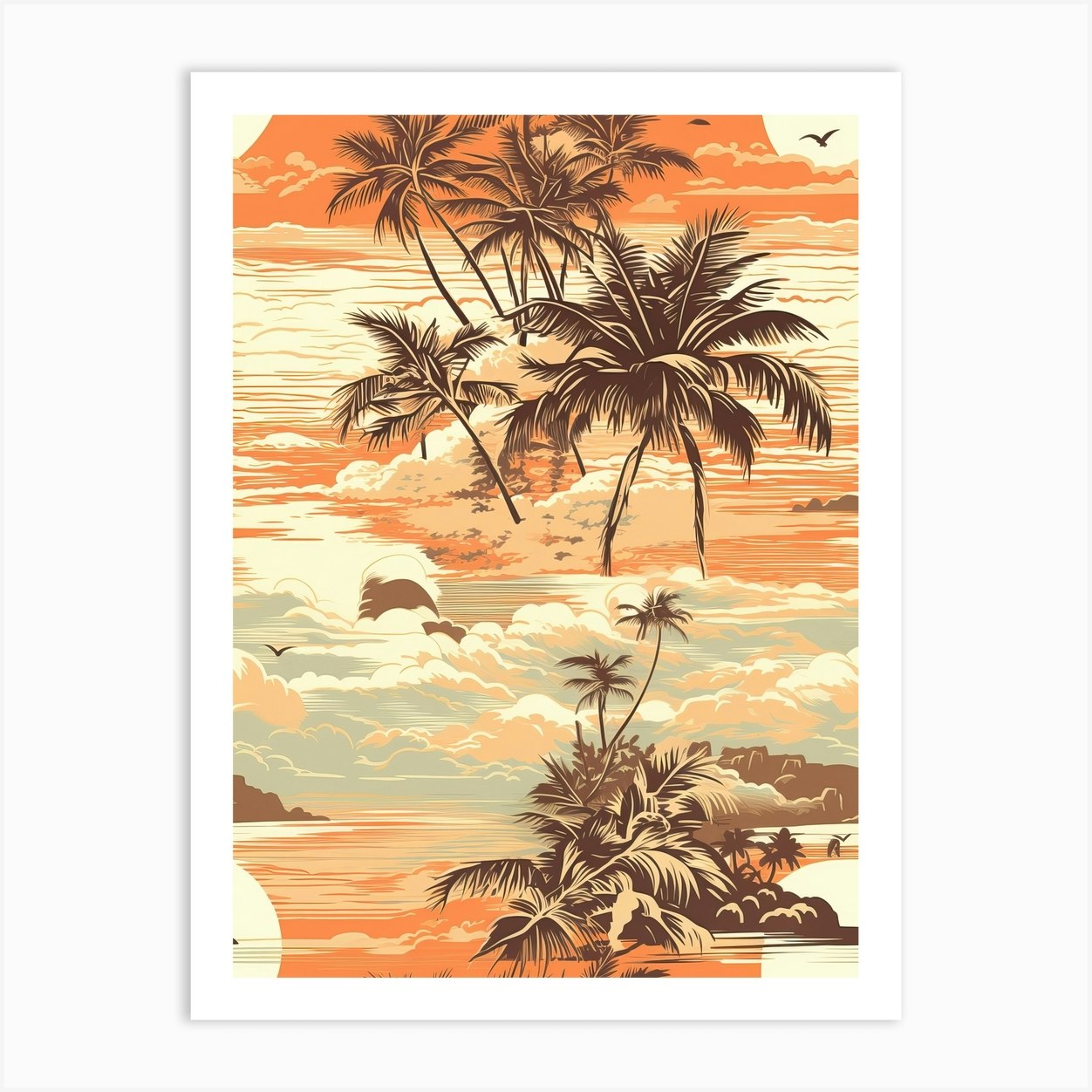 Gold Coast In Australia, Inspired Travel Pattern 1 Art Print by House