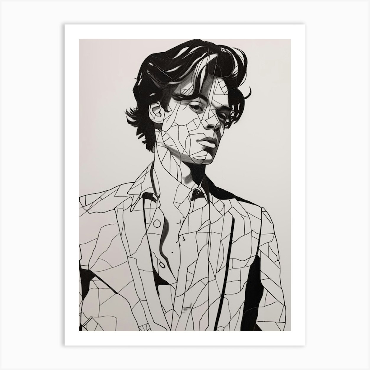 Harry Styles Line Drawing 1 Art Print by Print Cult - Fy