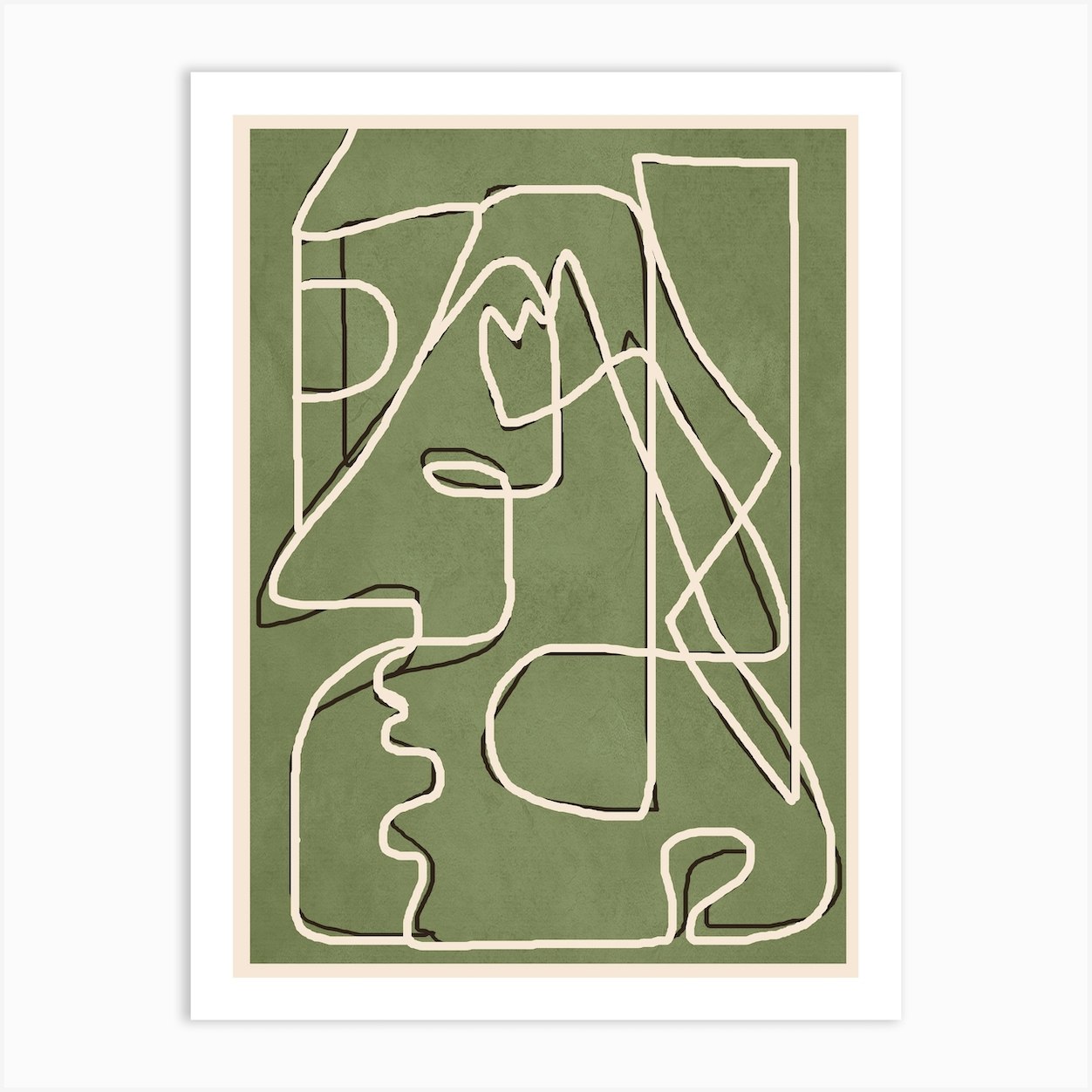 Abstract Face Sketch 1 Art Print by Nadja - Fy