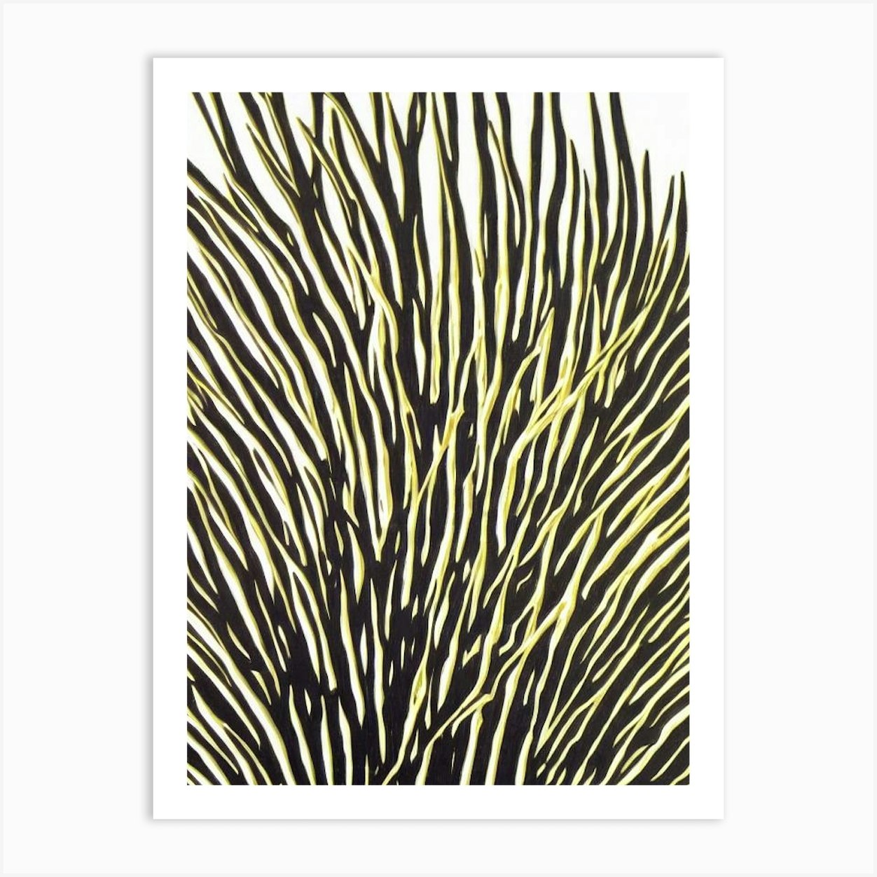 Acropora Cytherea Iiii Linocut Art Print by Reef Reflections - Fy