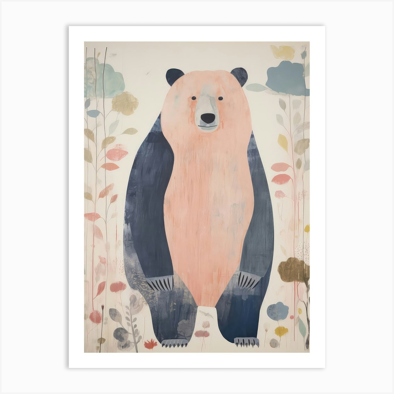 Playful Illustration Of Grizzly Bear For Kids Room 2 Art Print by ...