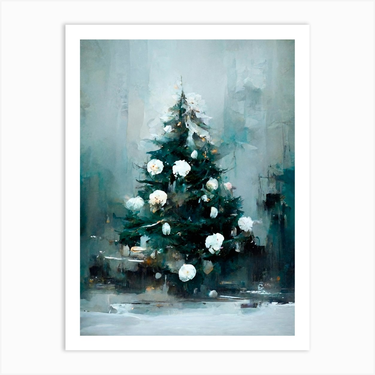 Abstract Christmas Tree Art Print by Treechild Fy