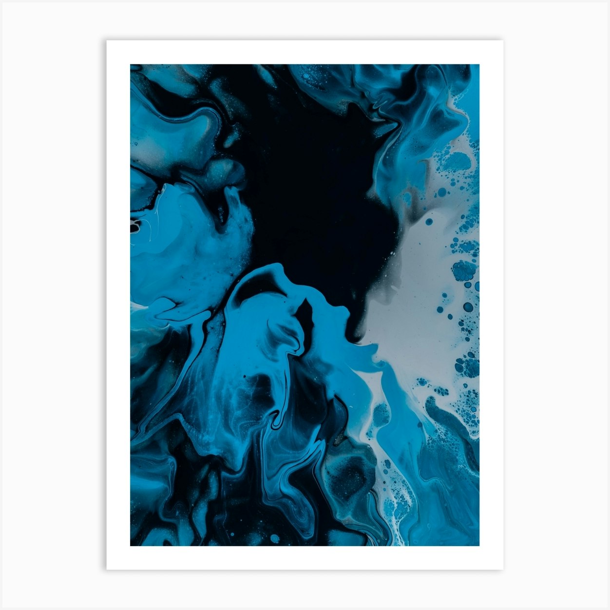 Abstract Blue Liquid Art Print by UpCreative - Fy