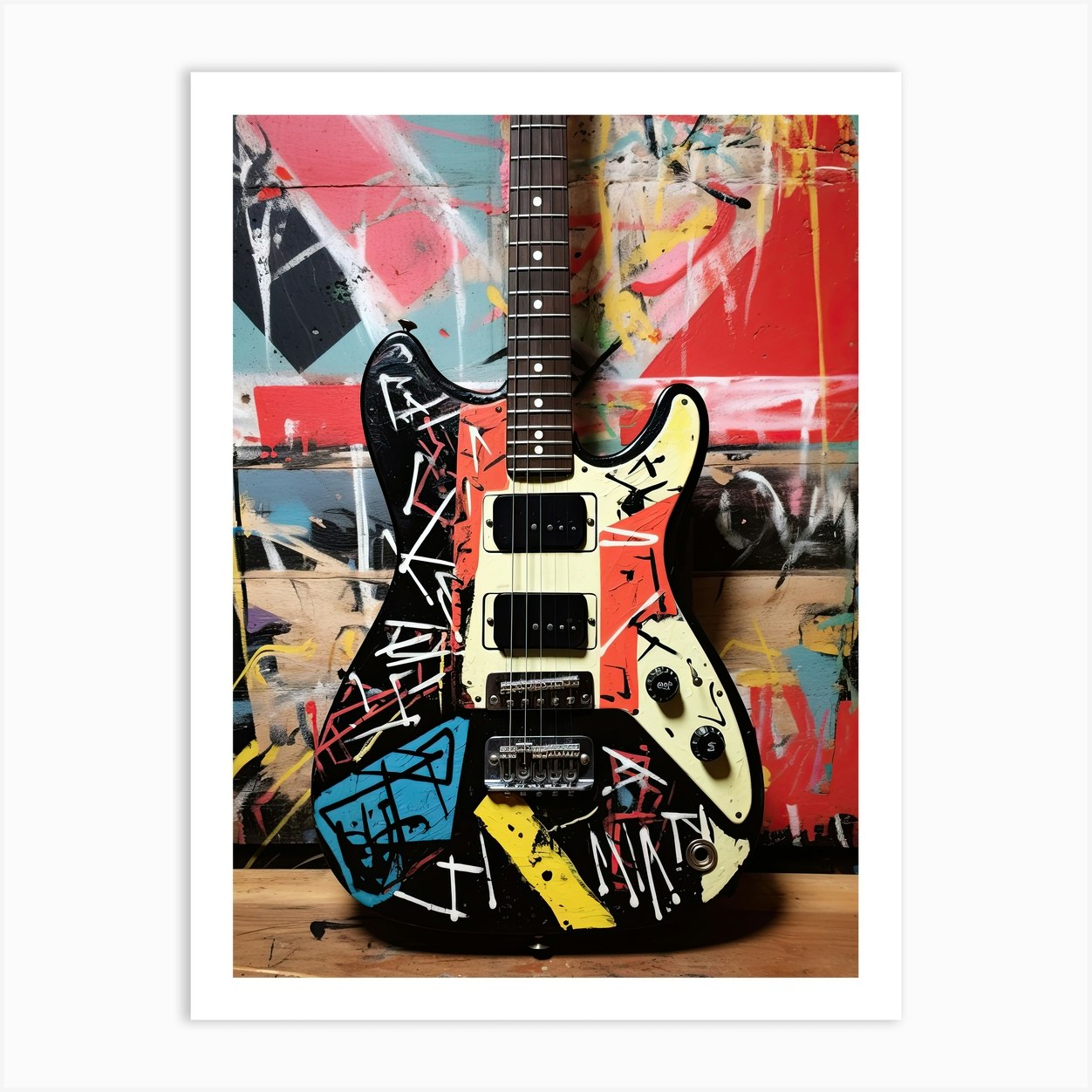 Fender Stratocaster Guitar Art Print By Art Syndicate Fy